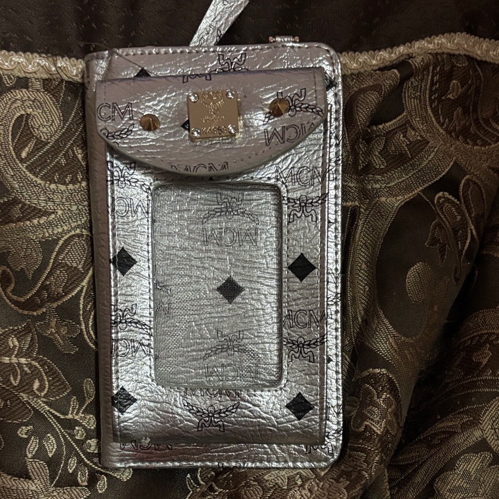MCM Metallic Silver Phone Case